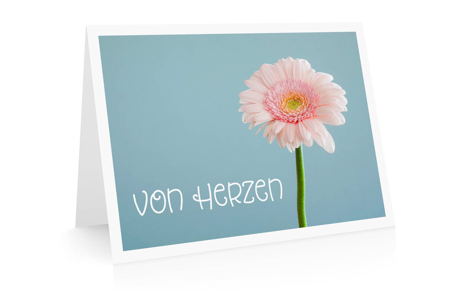 Grußkarte Von Herzen mit Blume