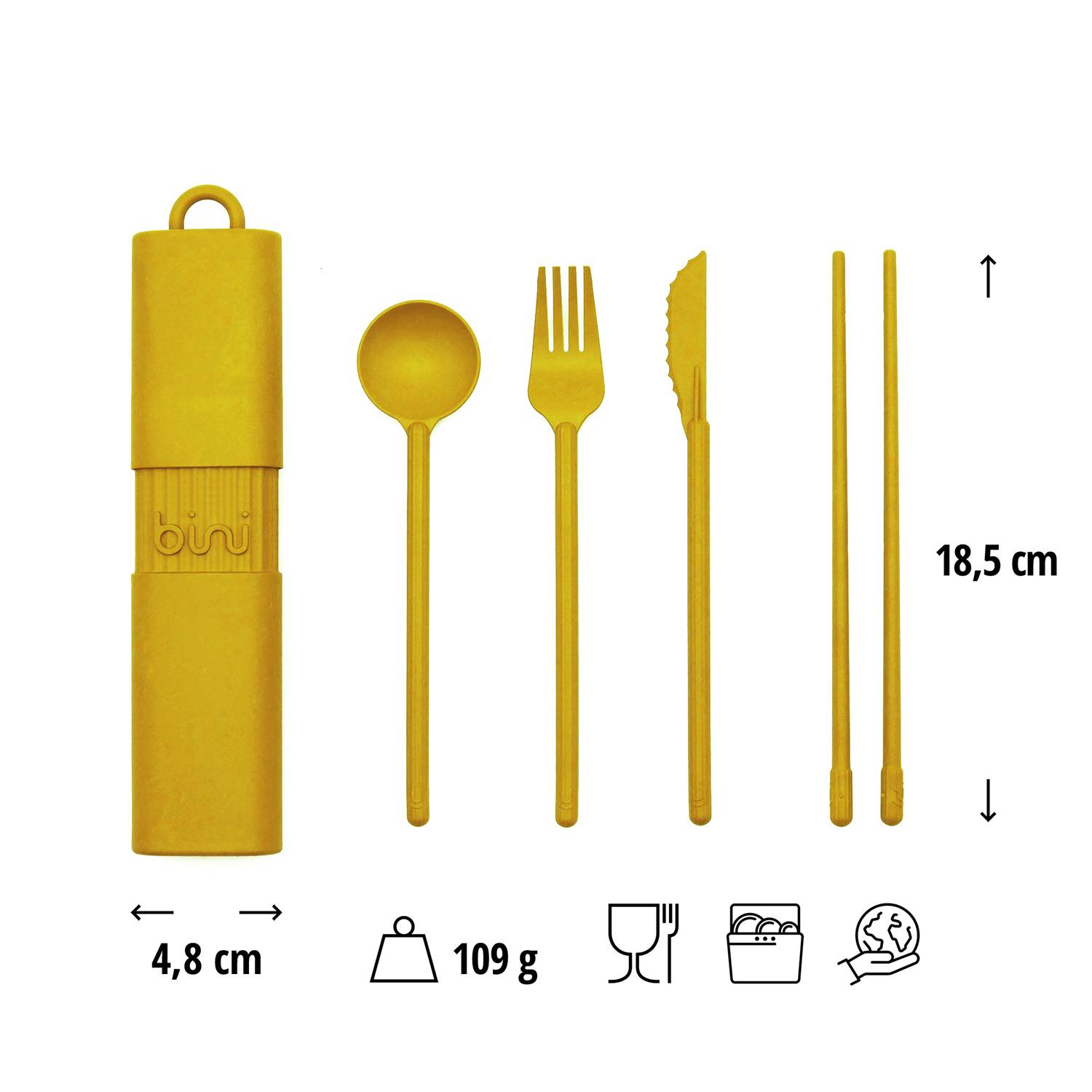 Besteckset Bini Sonnengelb